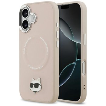 Karl Lagerfeld iPhone 17 Choupette Pin MagSafe Case, Pink