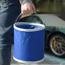 Складное туристическое ведро 11 л, сине-белое