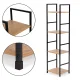 Metāla plaukts LOFT ar 4 plauktiem ModernHome, savvaļas ozols