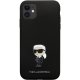 Apple iPhone 11 6.1\" Karl Lagerfeld Silicone Ikonik Metal Pin Case Cover (KLHCN61SMHKNPK), Black | Telefona Maciņš...