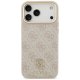 Guess 4G Strass Logo & Big Strap Metal Buttons MagSafe vāciņš iPhone 17 Pro Max - Rozā | Phone Case Cover Pink