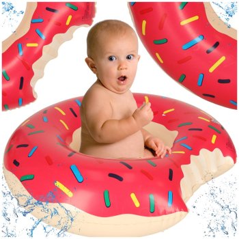 Inflatable swim ring for kids, 50 cm, up to 20 kg, pink