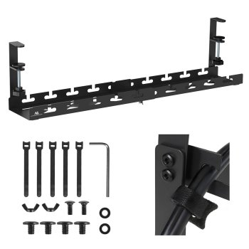 Maclean MC-103 B Under-Desk Cable Organizer, Black