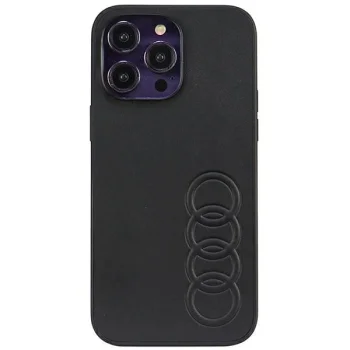 Audi iPhone 14 Pro Max чехол Synthetic Leather, черный