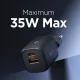 Сетевое зарядное устройство Spigen Essential EE352EU USB-C / USB-A 35W – черный