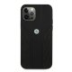 BMW iPhone 12 / 12 Pro vāciņš Leather Curve Perforate, melns