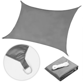 Квадратный солнцезащитный тент-парус 5x5 м MultiGarden, серый