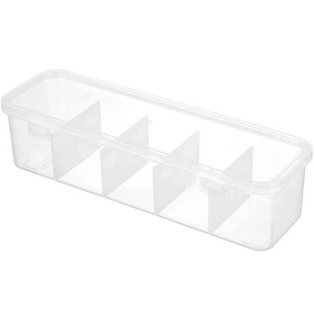 Kabeļu organizators ar 5 nodalījumiem, caurspīdīgs