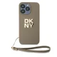 DKNY iPhone 15 Pro Max Case Wrist Strap Stock Logo, Beige