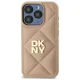 DKNY iPhone 15 Pro vāciņš Quilted Stack Logo, bēšs