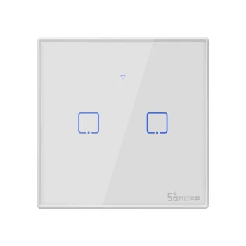 Sienas Pieskāriena Viedais Slēdzis (2- kanāli) /WiFi/ RF 433 Sonoff T2 EU TX | Wall Mounted Smart Light Switch