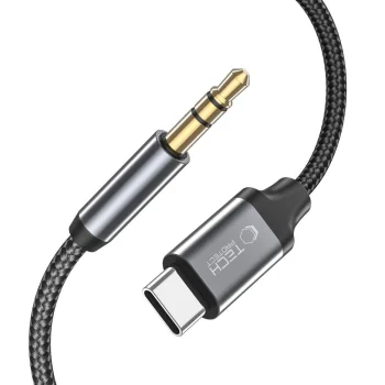 Аудиокабель Tech-Protect UltraBoost USB-C на 3.5mm mini jack, 1м, черный