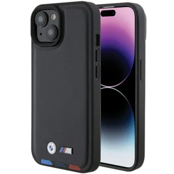Apple iPhone 15 6,1" BMW Leather Stamp Tricolor Case Cover (BMHCP15S22PTDK), Black | Telefona Maciņš Vāks Apvalks...