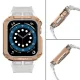 Защитный чехол и ремешок для Apple Watch 42/44/45 мм Белый/Розовое золото