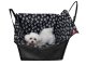 Waterproof car seat protector mat with pet carrier enclosure for dogs and cats, black