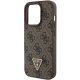 Apple iPhone 15 Pro 6.1\'\' Guess Leather 4g Triangle Strass Case Cover (Guhcp15lp4tdpw), Brown