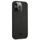 Mercedes Leather Meshed Metal Logo vāciņš iPhone 13 / 13 Pro - Black