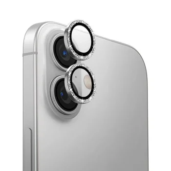 Uniq Optix Aluminum Camera Lens Protector iPhone 16 6.1" / 16 Plus 6.7" white shimmer camera lens glass with...