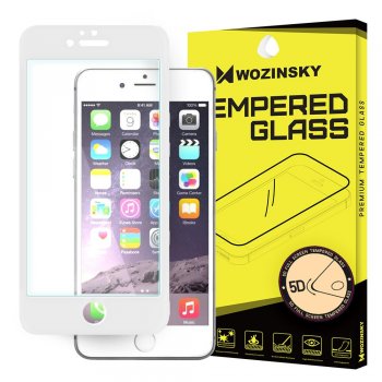 5D aizsargstikls Apple iPhone 6 6s 4.7", Balts Pilna Pārklājuma (Tempered Glass)