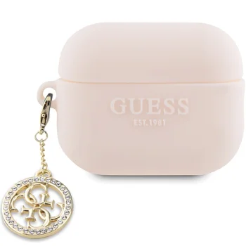 Guess AirPods Pro 2 Case 3D Rubber 4G Diamond Charm, Pink
