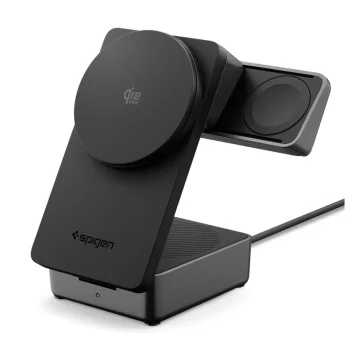 Беспроводное зарядное устройство Spigen Essential Qi2.2 25W 3in1 MagSafe, черное