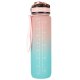 Motivational Water Bottle with Time Marker Reminder Tracker Leak-proof BPA Free, 1L, Pink-Blue