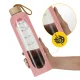 4FIZJO Glass Sports Water Bottle 1 L with Silicone Sleeve, Pink
