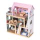 Трехэтажный деревянный кукольный домик ECOTOYS с террасой и мебелью