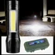 Rechargeable USB Pocket Flashlight, 3 Modes, XPE+COB