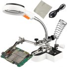 Lodēšanas turētājs Trešā roka ar LED lupu 4.5x 11x