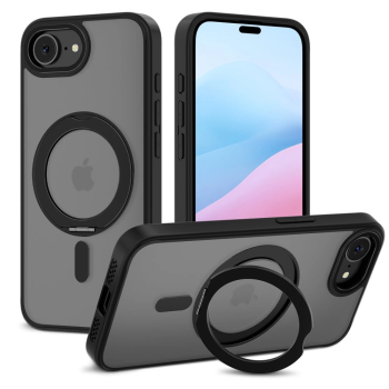 Apple iPhone 16e / SE (2025) 6.1'' Tech-Protect MagRing MagSafe Case Cover, Black