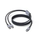 Кабель USB-C Ugreen 2в1 на 2x USB-C PD 140W 2м, черный
