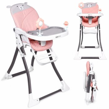 Складной стульчик для кормления Ecotoys HC301-903, розовый