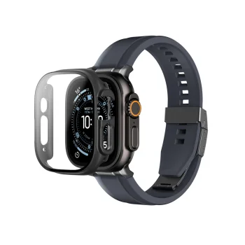 AmazingThing Radix aizsargstikls ar vāciņu Apple Watch Ultra 3 49 mm, melns