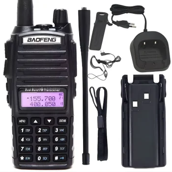 Walkie-Talkie Baofeng UV-82, 8W, Range up to 15 km, Flashlight, 2800 mAh, Black