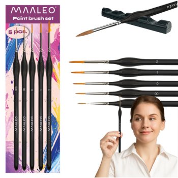 Набор кистей Maaleo 5 шт. с подставкой, черный
