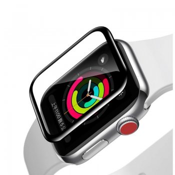 Apple Watch 1/2/3 42mm Baseus 0.2mm Tempered Glass Soft Screen Protector, Black | Viedpulksteņa Lokāmais Aizsargstikls Pilna Pārklājuma