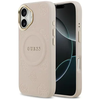 Guess Peony Hot Stamp MagSafe чехол для iPhone 17 – розовый