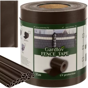PVC Privacy Screen Strip for Balcony Terrace Garden Fence - 19cm x 35m, Brown