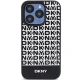 DKNY iPhone 15 Pro vāciņš Leather Printed Pattern Metal Logo MagSafe, melns