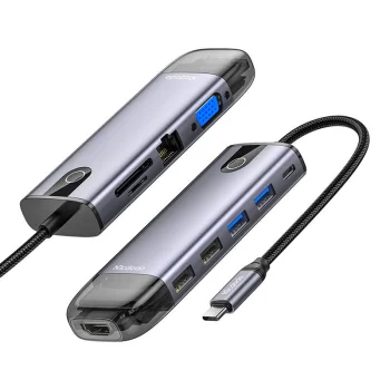 Mcdodo HU-7740 6w1 USB-C koncentrators (USB-C, HDMI, USB3.0*2, SD, TF) | Hub