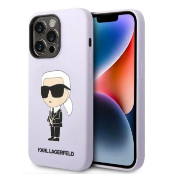 Karl Lagerfeld чехол для iPhone 14 Pro Silicone Ikonik Karl Фиолетовый