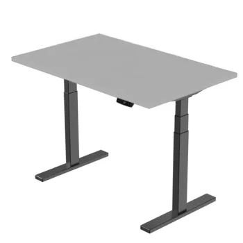 Elektriski regulējams galds, 139x68 cm, pelēks / melns