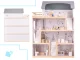 Bērnu spēļu koka leļļu māja ar mēbelēm konstruktors, 80cm | Wooden Play Dollhouse with Furniture