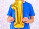 Foil Balloon Number 1 for Birthday Party 66cm, Gold