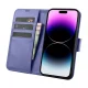 Icarer iPhone 14 Pro Max atverams ādas vāciņš maciņš-grāmatiņa 2in1 Anti-RFID, gaiši violets