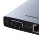 Концентратор 13in1 Baseus PortalJoy USB-C to HDMI+DP+VGA+C+USB+PD+RJ45+SD/TF+3.5mm (серый)