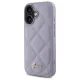 Guess iPhone 16 vāciņš Quilted Metal Logo, gaiši violets