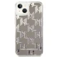 Karl Lagerfeld Liquid Glitter Monogram Case for iPhone 14, Silver