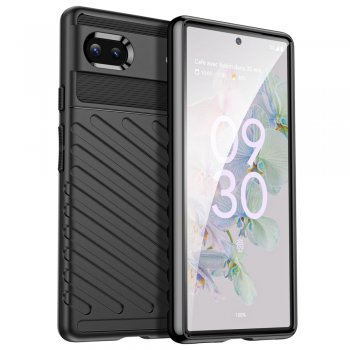 Google Pixel 6a Thunder Series Twill Texture TPU Mobile Phone Cover Case, Black | Telefona Macņš Vāciņš Apvalks...